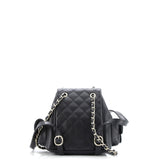 Duma Multipocket Drawstring Backpack Quilted Caviar Mini