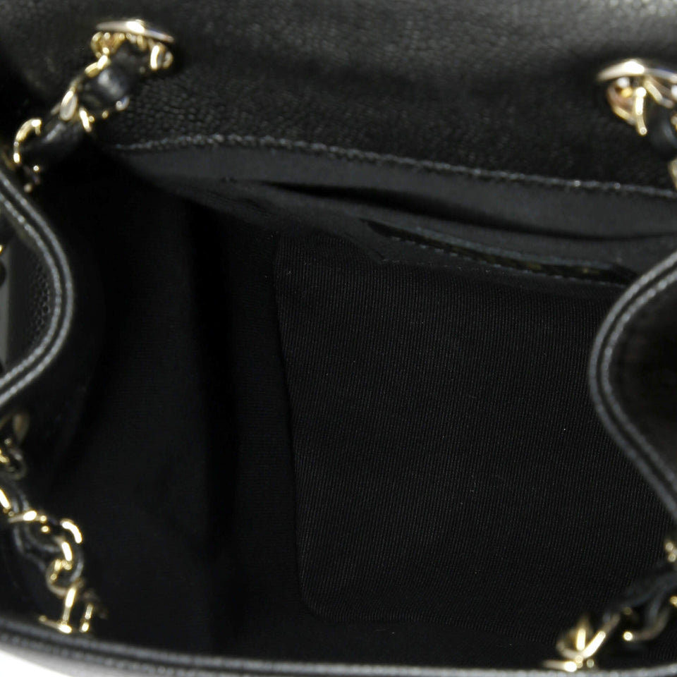 Duma Multipocket Drawstring Backpack Quilted Caviar Mini