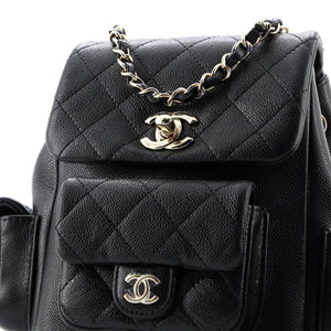 Duma Multipocket Drawstring Backpack Quilted Caviar Mini
