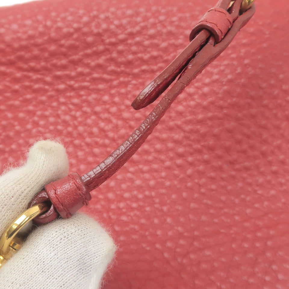 Prada Leather Pouch Shoulder Bag Purse Red