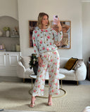 Prada Baby Blue Silk Floral High-Rise Pants Size IT 44 (UK 12)