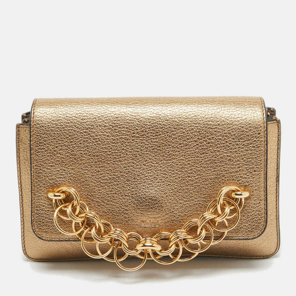 Chloe  Leather Drew Bijou Clutch