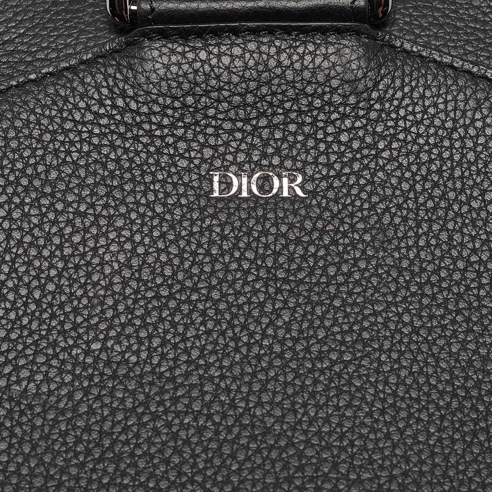 Dior Navy Blue Oblique Canvas And Leather Mini Saddle Backpack