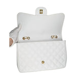 Chanel bag Vintage Classic Quilted Caviar Single White Jumbo Flap
