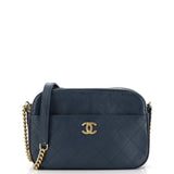 CHANEL Button Up Camera Case Quilted Calfskin with Grosgrain Small