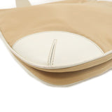 Prada Nylon Leather Shoulder Bag Beige White