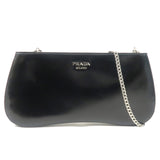 Prada Sydney Leather 2Way Chain Shoulder Bag Black 1BF085