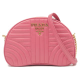 Prada Diagram Soft Calf Leather Chain Shoulder Bag Pink 1BH130