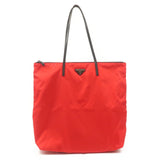 Prada Nylon Leather Tote Bag Red NERO Black 1BY300