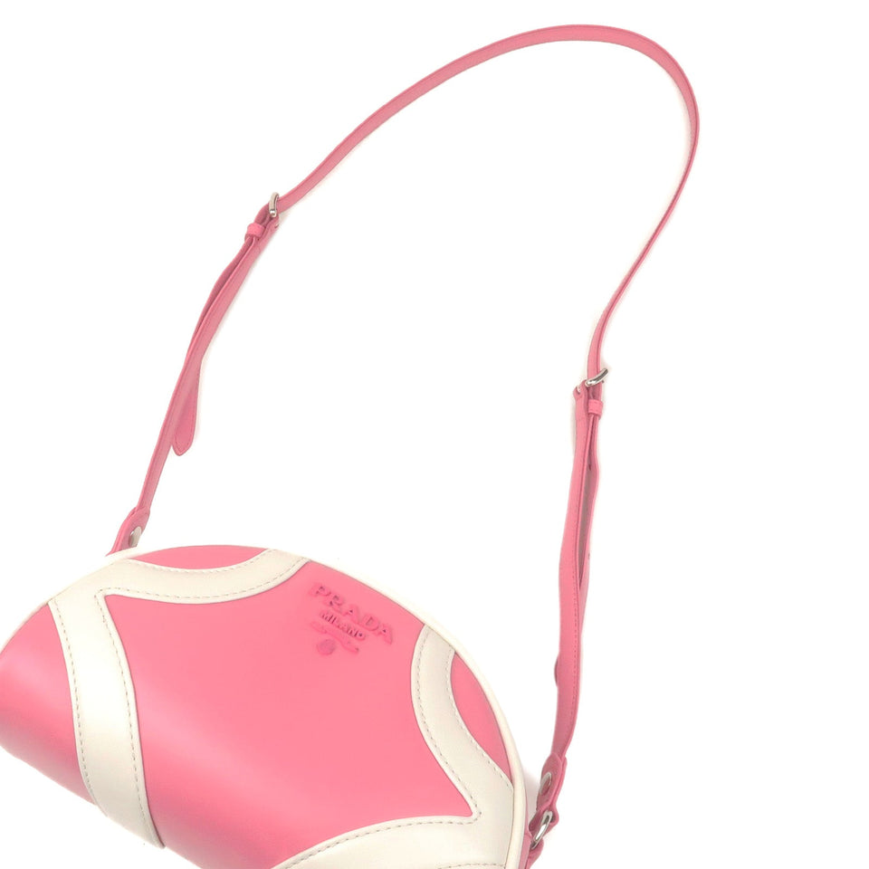 Prada Leather Shoulder Bag BEGONIA BIAN Pink White 1BH140