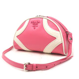 Prada Leather Shoulder Bag BEGONIA BIAN Pink White 1BH140