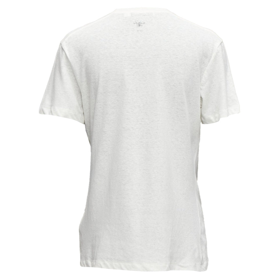 Dior We Rise By Lifting Others Reversed Print Cotton Linen Tshirt