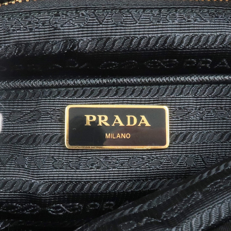 Prada Nylon Leather 2Way Hand Bag Shoulder Bag Black 1BA843