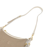 Prada Logo Jacquard Leather Shoulder Bag Beige Ivory BT0706
