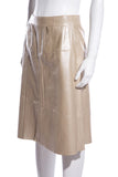 Chanel Vintage Gold Lambskin Leather Skirt SZ 40