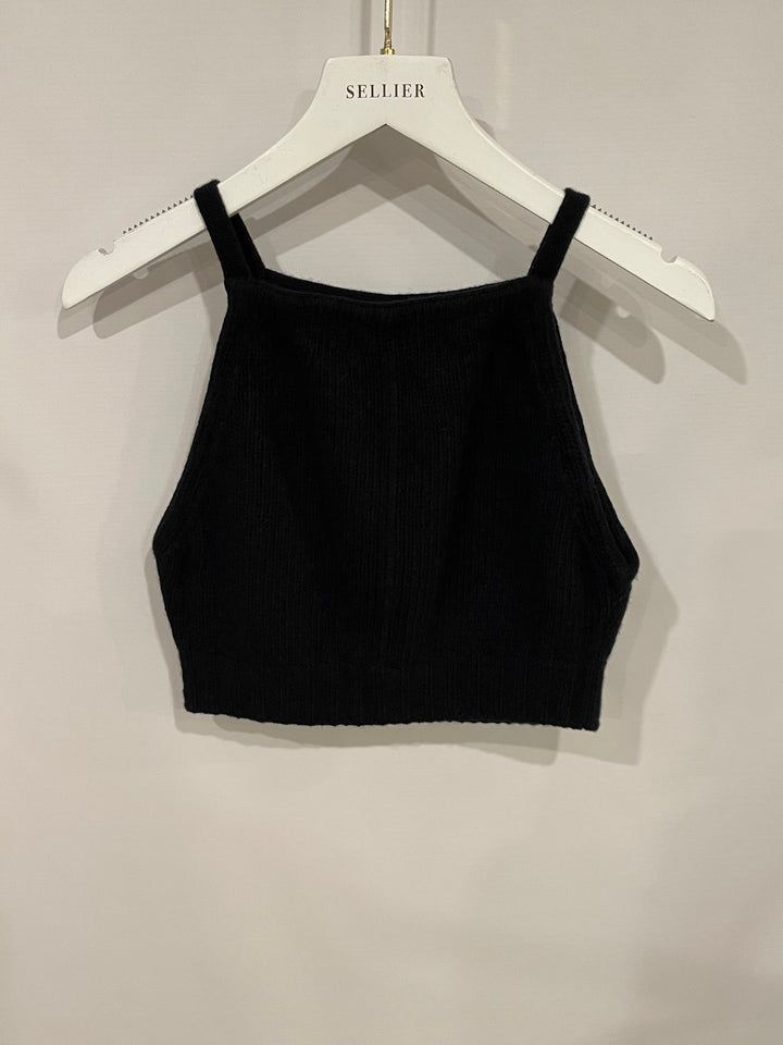 Prada Black Wool and Cashmere Crop Top Size IT 38 (UK 6)