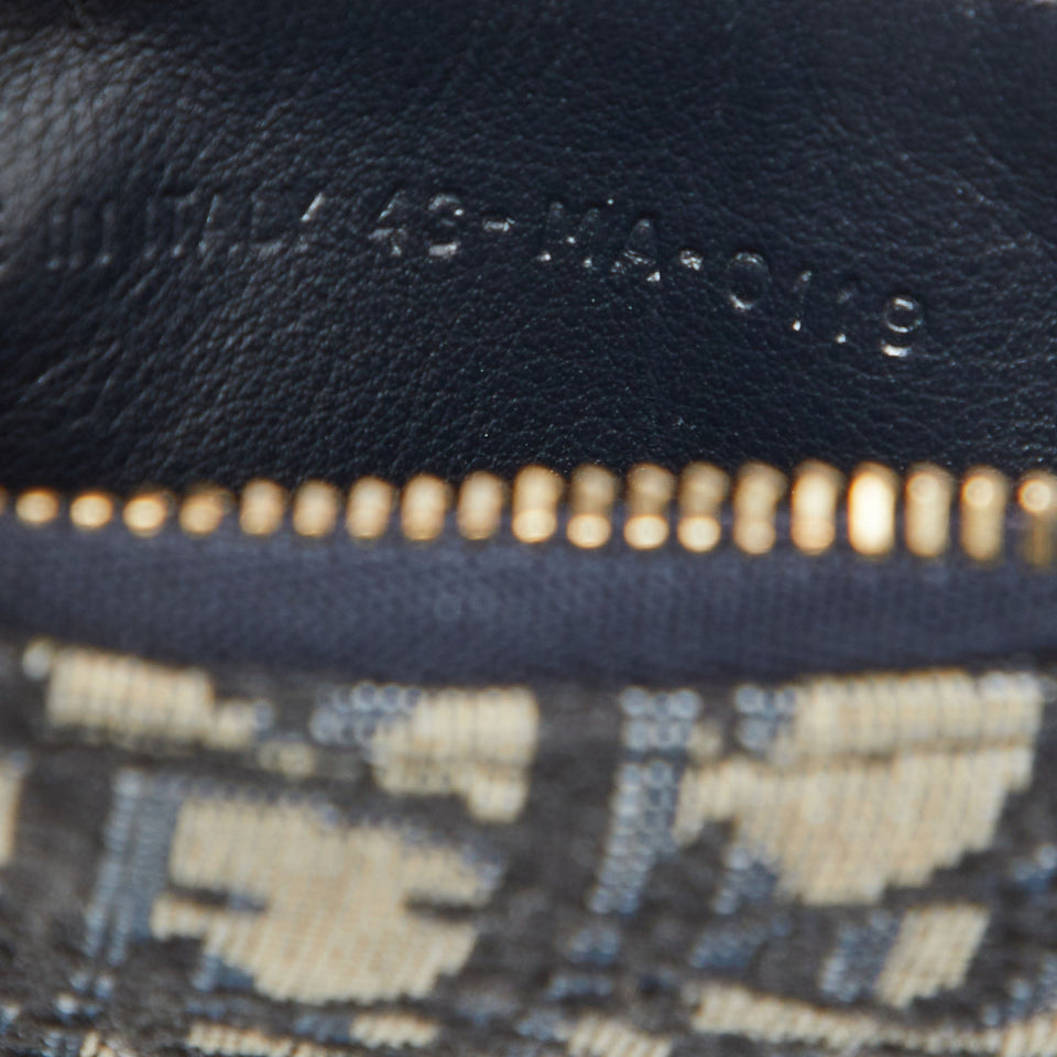 Dior Navy Blue Oblique Fabric Saddle Coin Purse