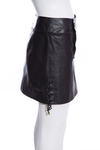 Chanel Salzburg Collection Black Calfskin Mini Skirt SZ 38