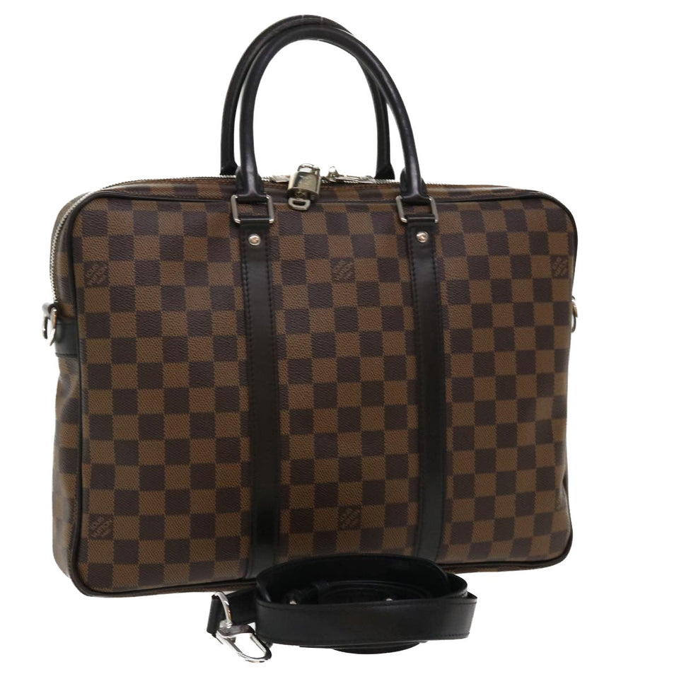 LOUIS VUITTON Damier Porte Documents Voyage PM Business Bag N41466 LV Auth 35608