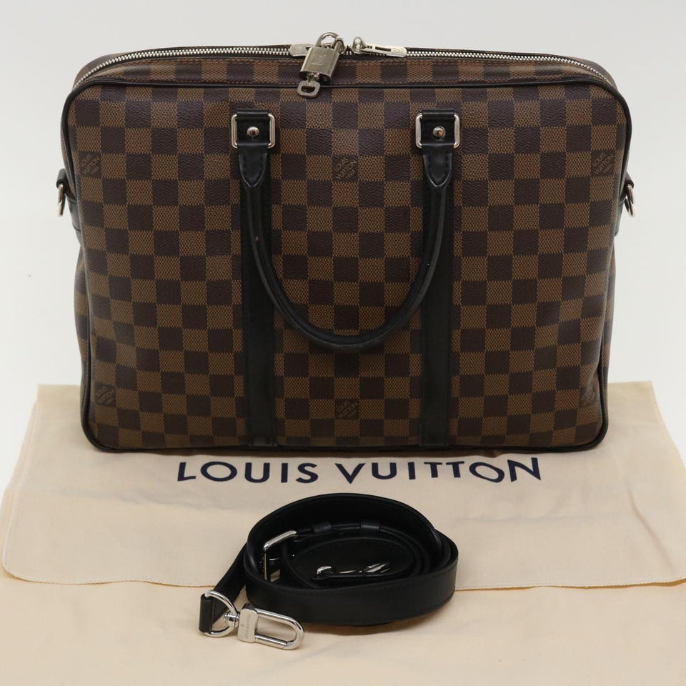 LOUIS VUITTON Damier Porte Documents Voyage PM Business Bag N41466 LV Auth 35608
