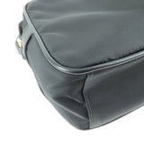 Prada Logo Nylon Leather Shoulder Bag NERO Black 1BH089
