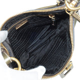 Prada Logo Nylon Leather Shoulder Bag Khaki Bronze BR4257