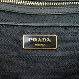 Prada Logo Nylon Leather 2Way Bag Tote Bag NERO Black BR4253
