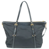 Prada Logo Nylon Leather 2Way Bag Tote Bag NERO Black BR4253