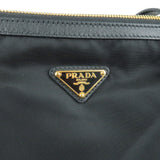 Prada Logo Nylon Leather 2Way Bag Tote Bag NERO Black BR4253