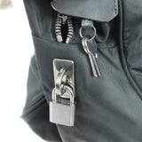 Prada Logo Nylon Leather Hand Bag Black NERO BR0496