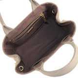 Prada Canapa Mini Canvas 2Way Bag Shoulder Bag Beige 1BG439