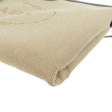 Prada Logo Jacquard Leather Shoulder Bag Beige Brown