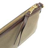 Prada Logo Jacquard Leather Shoulder Bag Beige Brown