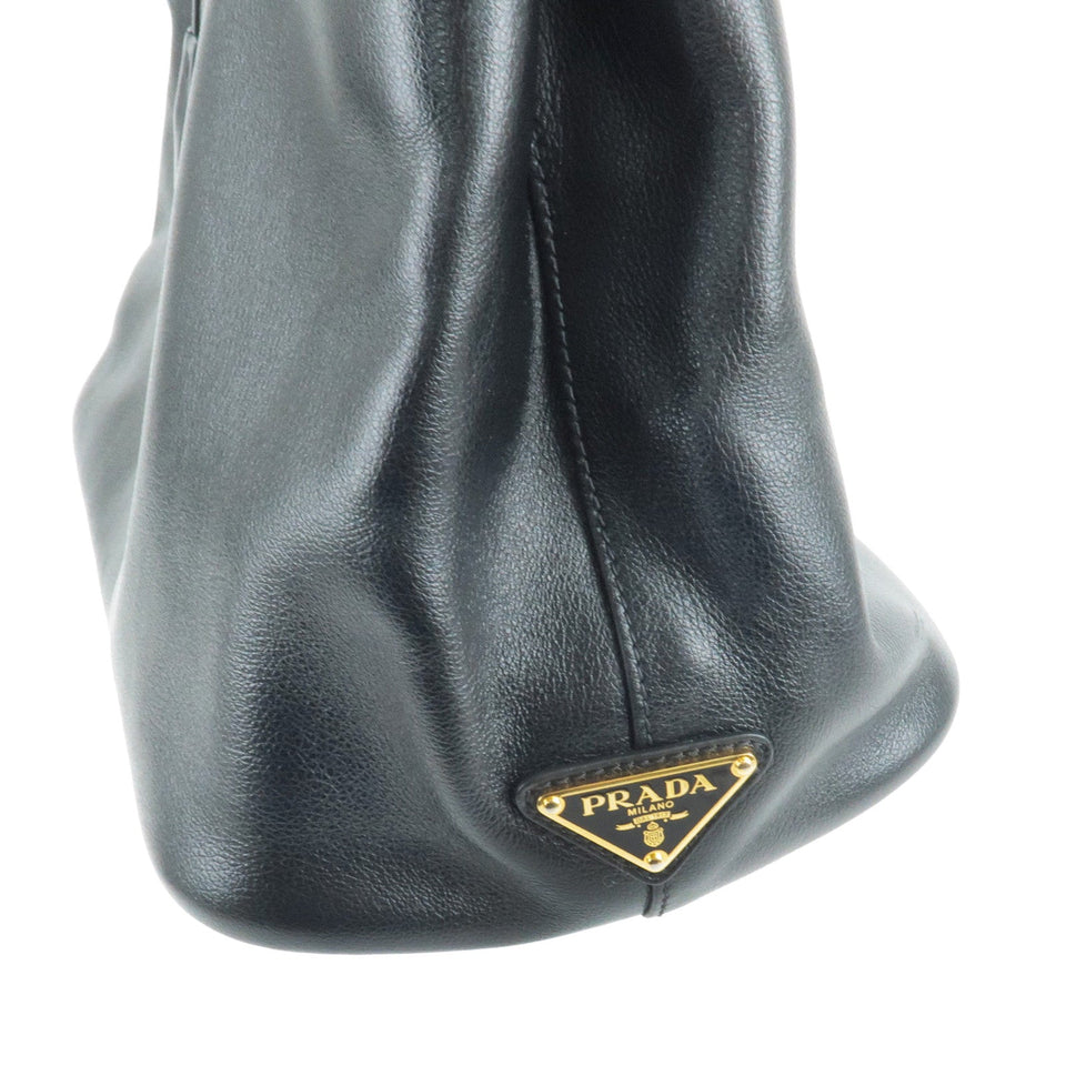 Prada Leather 2Way Hand Bag Shoulder Bag NERO Black 1BA579