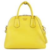 Prada Leather 2Way Hand Bag Shoulder Bag Yellow BL0907