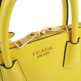Prada Leather 2Way Hand Bag Shoulder Bag Yellow BL0907