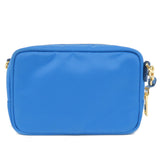 Prada Logo Nylon Leather Ribbon Shoulder Bag Blue 1N1727
