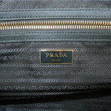 Prada Logo Nylon Leather Tote Bag Hand Bag NERO Black 1BG159