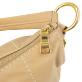 Prada Logo Leather Shoulder Bag Hand Bag Beige