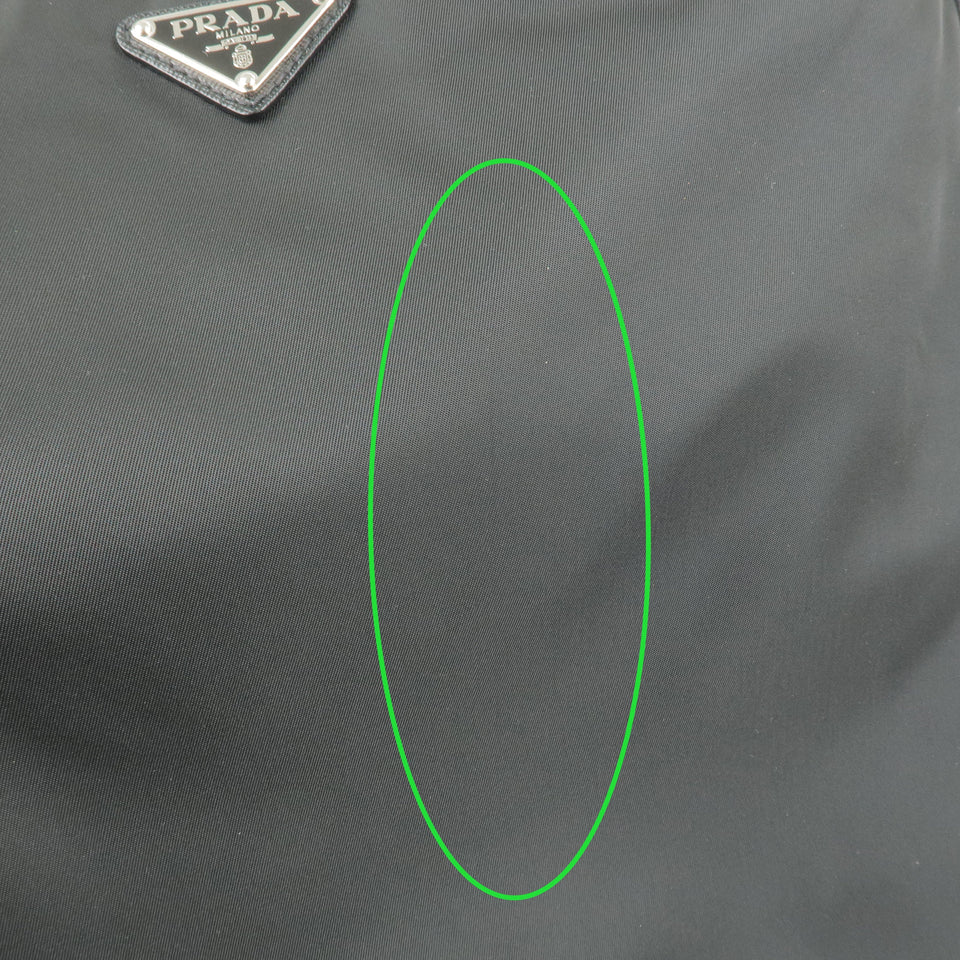 Prada Logo Nylon Leather Shoulder Bag NERO Black VA0348