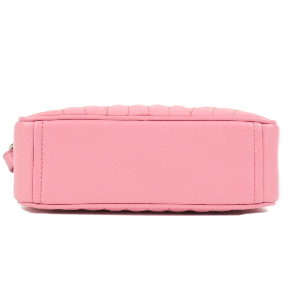 Prada Logo Diagram Leather Chain Shoulder Bag Pink 1BH083