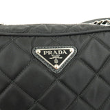 Prada Logo Nylon Leather 2Way Bag Hand Bag NERO Black 1BH910