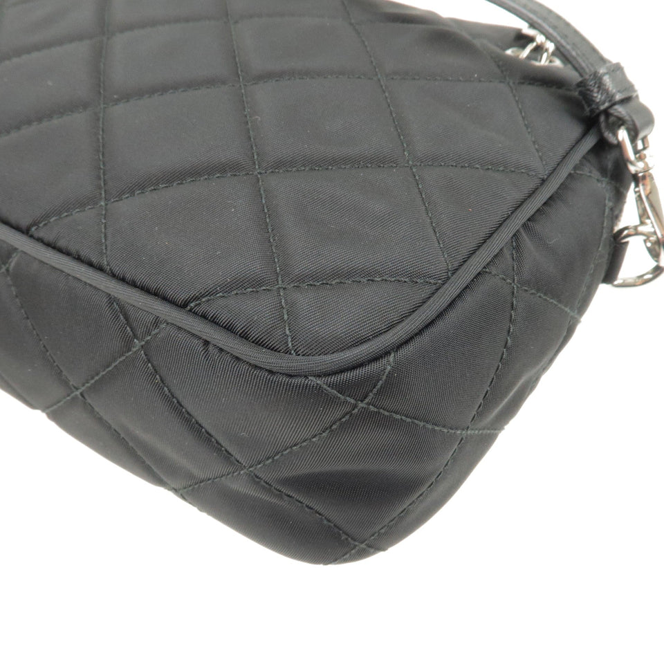 Prada Logo Nylon Leather 2Way Bag Hand Bag NERO Black 1BH910