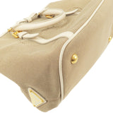 Prada Logo Jacquard Leather 2Way Bag Hand Bag Beige BN1841