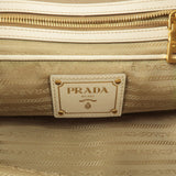 Prada Logo Jacquard Leather 2Way Bag Hand Bag Beige BN1841