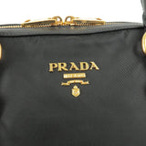 Prada Logo Nylon Leather 2Way Bag Shoudler Bag Black NERO 1BB013