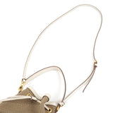 Prada Logo Jacquard Leather 2Way Bag Hand Bag Beige 1BH038