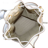 Prada Logo Jacquard Leather 2Way Bag Hand Bag Beige 1BH038