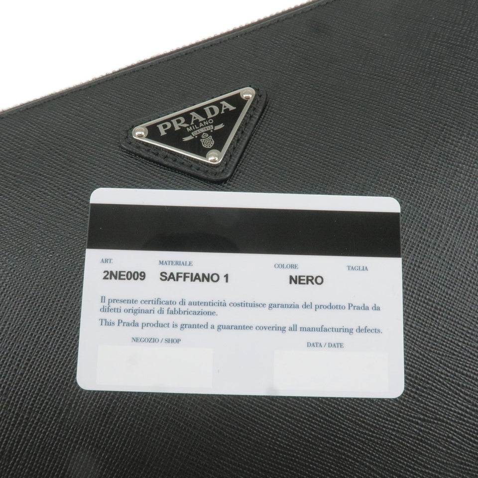 Prada Logo Leather Second Bag Clutch Bag NERO Black 2NE009