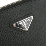 Prada Logo Leather Second Bag Clutch Bag NERO Black 2NE009